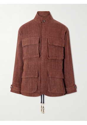 Kartik Research - Ranthambore Embellished Linen Jacket - Men - Brown - S