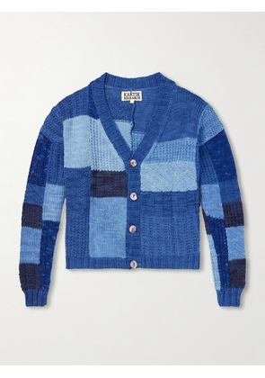 Kartik Research - Patchwork Cable-Knit Wool Cardigan - Men - Blue - S