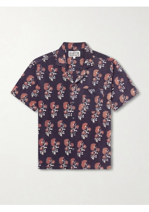 Kartik Research - Camp-Collar Floral-Print Silk Shirt - Men - Black - S