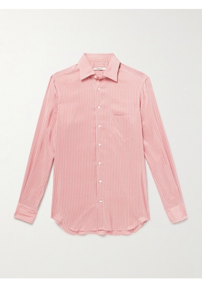 Husbands - Striped Silk-Poplin Shirt - Men - Pink - EU 39