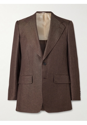 Husbands - Wool and Linen-Blend Twill Suit Jacket - Men - Brown - IT 46