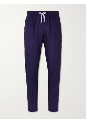 FEDELI - Bonifacio Straight-Leg Linen Drawstring Trousers - Men - Blue - S