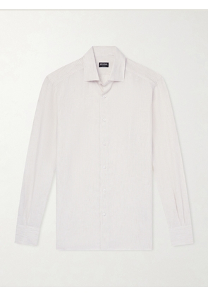 Zegna - Striped Linen Shirt - Men - White - S