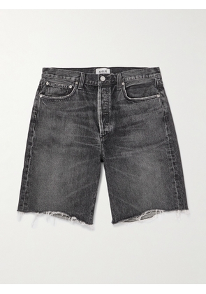 AGOLDE - Anson Straight-Leg Frayed Denim Shorts - Men - Black - UK/US 28