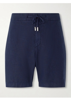 Mr P. - Straight-Leg Garment-Dyed Linen Drawstring Bermuda Shorts - Men - Blue - 28