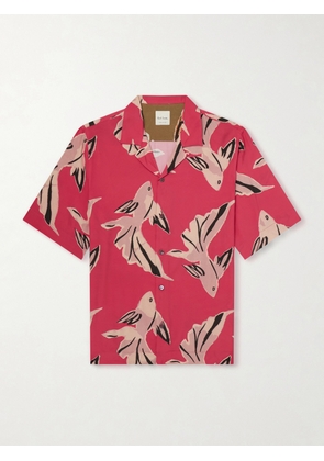 Paul Smith - Camp-Collar Printed Satin Shirt - Men - Red - S