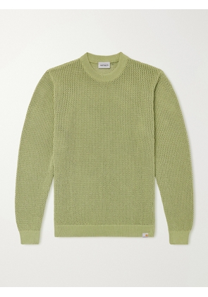 Carhartt WIP - Stockton Open-Knit Recycled Cotton-Blend Sweater - Men - Green - XS