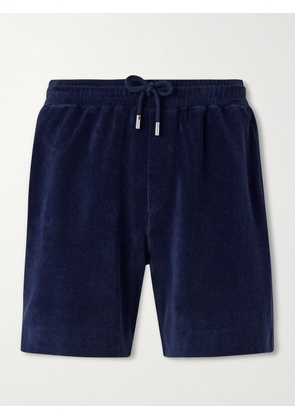 Mr P. - Straight-Leg Organic Cotton and Silk-Blend Terry Shorts - Men - Blue - XS