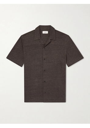 Mr P. - Camp-Collar Linen Shirt - Men - Green - XS