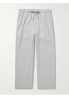 Frescobol Carioca - Luan Straight-Leg Linen and Cotton-Blend Drawstring Trousers - Men - Gray - S