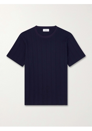 Mr P. - Textured Organic Cotton T-Shirt - Men - Blue - XS