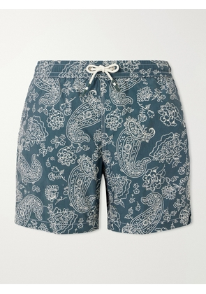 Hartford - Straight-Leg Mid-Length Printed Swim Shorts - Men - Green - S