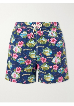 Hartford - Straight-Leg Mid-Length Printed Swim Shorts - Men - Blue - S