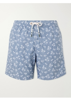 Hartford - Straight-Leg Printed Swim Shorts - Men - Blue - S