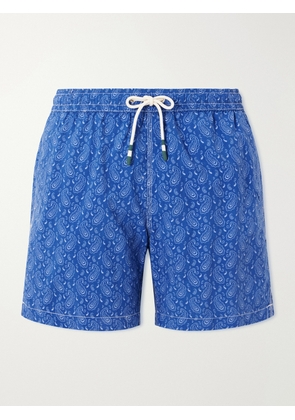 Hartford - Straight-Leg Mid-Length Printed Swim Shorts - Men - Blue - S