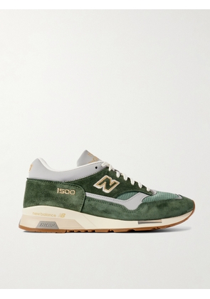 New Balance - 1500 Leather-Trimmed Suede and Mesh Sneakers - Men - Green - UK 6