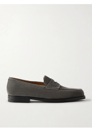John Lobb - Lopez Suede Penny Loafers - Men - Gray - UK 7
