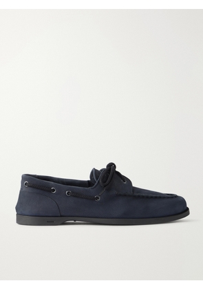 John Lobb - Foil Nubuck Boat Shoes - Men - Blue - UK 6