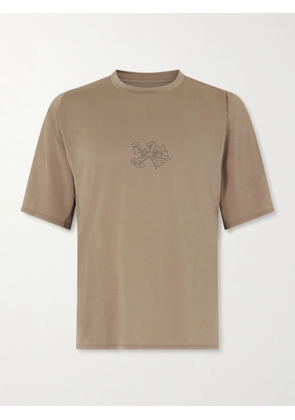 Portal - Lateral Peak Logo-Print Recycled-Jersey T-Shirt - Men - Brown - XS