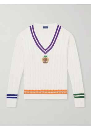 Polo Ralph Lauren - Logo-Embroidered Cotton Sweater - Men - White - S