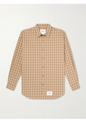 WTAPS - Logo-Appliquéd Checked Woven Shirt - Men - Brown - S