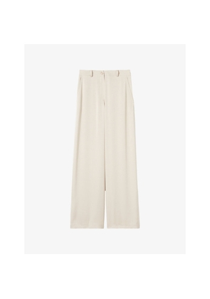 Womens Claudie Pierlot Straight-Leg Mid-Rise Satin Trousers