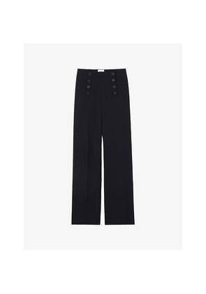 Womens Claudie Pierlot Sailor High-Rise Woven Trousers