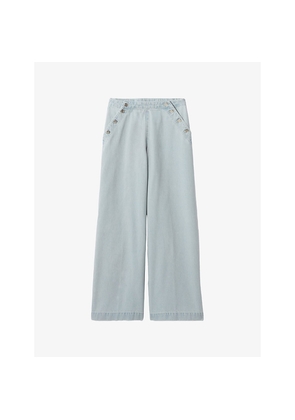 Womens Claudie Pierlot Sailor Wide-Leg Denim Jeans