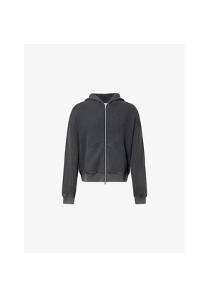 Mens The Couture Club Zip-Up Waffle-Knit Cotton Hoody