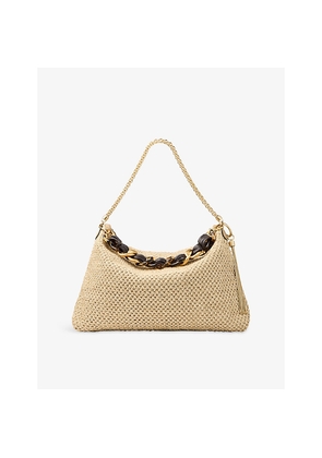 Womens Jimmy Choo Callie Maxi Raffia Shoulder Bag