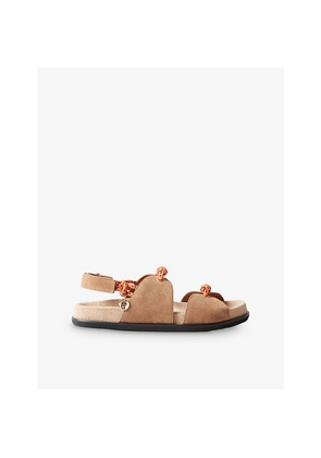 Womens Claudie Pierlot Rope-Trim Suede Sandals