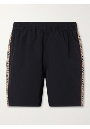 Burberry - Straight-Leg Striped Jacquard-Trimmed Shell Shorts - Men - Black - XS