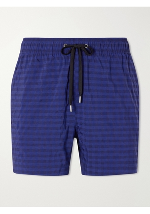 Onia - Straight-Leg Mid-Length Checked Swim Shorts - Men - Blue - S