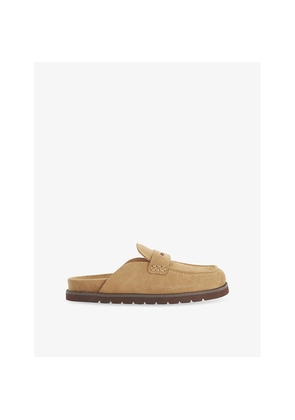 Womens Dune Goldens Suede Mule Loafers