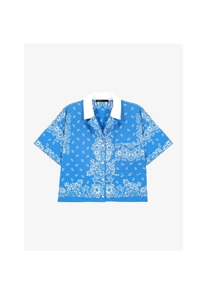 Womens Maje Bandana-Print Relaxed-Fit Cotton Shirt