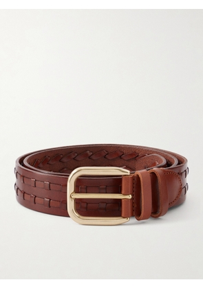 Mr P. - 3.5cm Woven Leather Belt - Men - Brown - EU 85