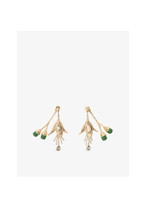 Womens Maje Tulip Gold-Toned Brass Earrings