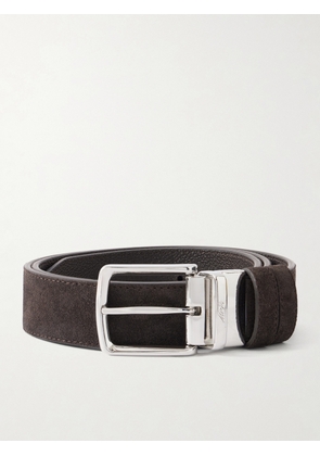 Mr P. - 3.5cm Reversbile Suede and Full-Grain Leather Belt - Men - Brown - EU 85