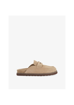 Womens Dune Goldens Suede Mule Loafers