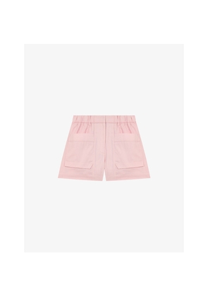 Womens Maje Brand-Embroidered Elasticated-Waist Cotton Shorts