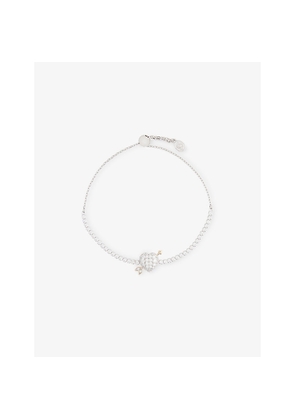 Womens Swarovski Idyllia Heart With Arrow Rhodium-Plated Bracelet