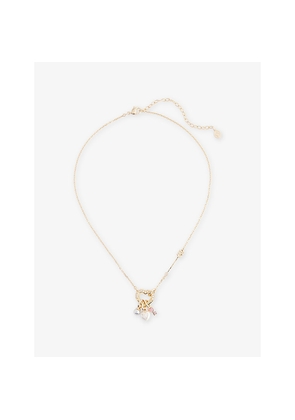 Womens Swarovski Idyllia Crystal 18ct Gold-Plated Pendant Necklace