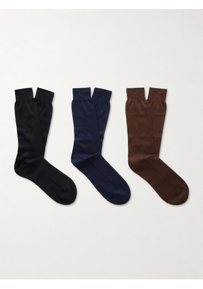 Mr P. - Three-Pack Organic Cotton Socks - Men - Multi