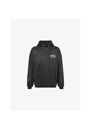Mens Represent 24 Hour Service Logo-Print Cotton Hoody