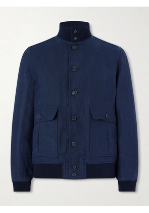 Valstar - Valstarino Linen Bomber Jacket - Men - Blue - IT 44