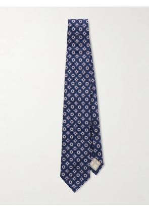 Thom Sweeney - 8cm Printed Silk Tie - Men - Blue