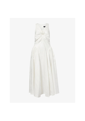 Womens Sister Jane Lily Rosette Woven Midi Dress