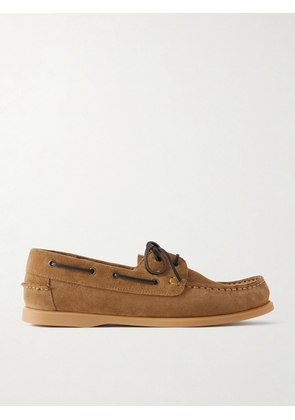 Mr P. - Leather-Trimmed Suede Boat Shoes - Men - Brown - UK 7