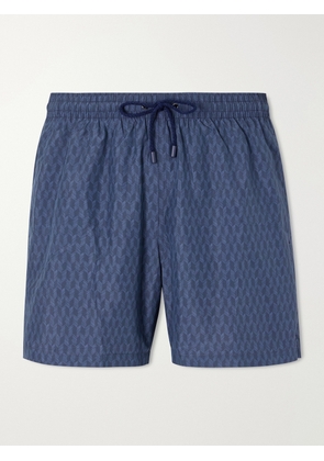 Canali - Straight-Leg Mid-Length Printed Swim Shorts - Men - Blue - S