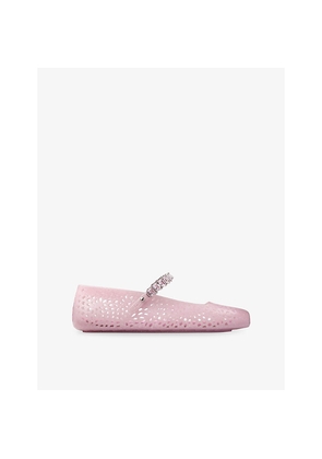Womens Jimmy Choo The Jelly Glittered Jelly Ballet Flats